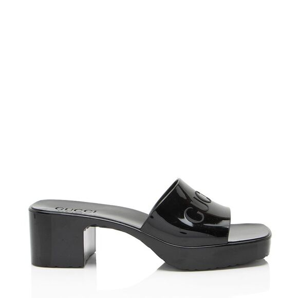 Gucci Rubber Slide Sandals - Size 9 / 39 - Picture 1 of 8